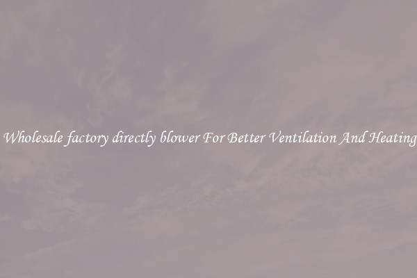 Wholesale factory directly blower For Better Ventilation And Heating