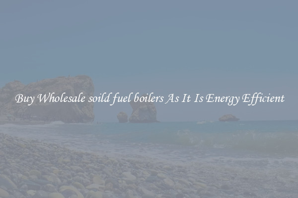 Buy Wholesale soild fuel boilers As It Is Energy Efficient