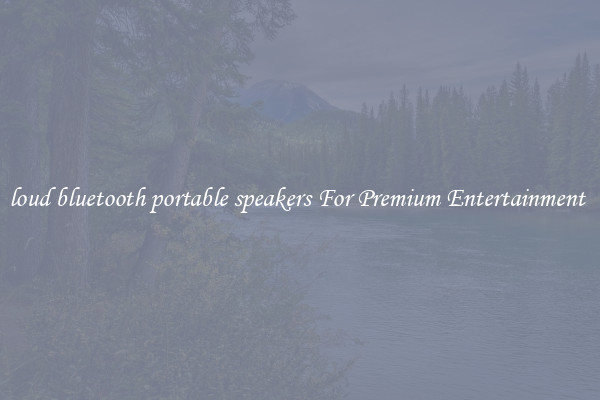 loud bluetooth portable speakers For Premium Entertainment 