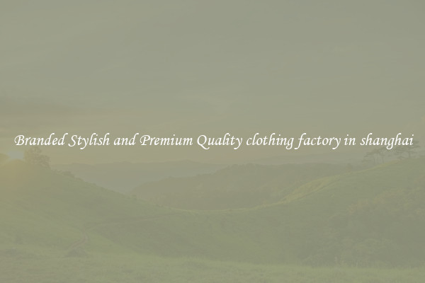 Branded Stylish and Premium Quality clothing factory in shanghai